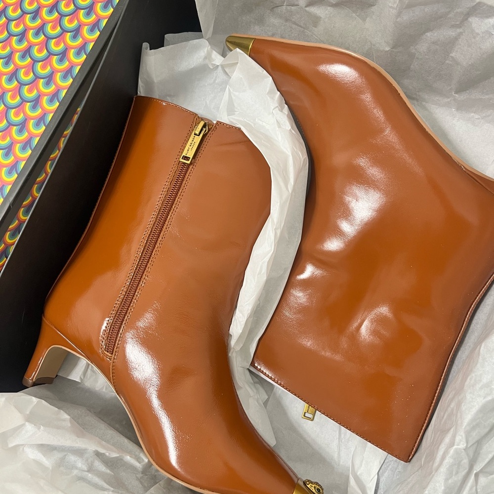 Kurt Geiger Mid Brown Patent/ Regent Ankle Boot - Picture 13 of 14